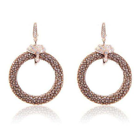 Earrings | Shop Women's Rose Gold Sterling Silver Hoop Earring Ring Jewelry Set at Fashiontage | 5054469001080
