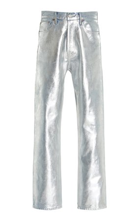 90s Pinch-Waist Coated Rigid High-Rise Straight-Leg Jeans By Agolde | Moda Operandi