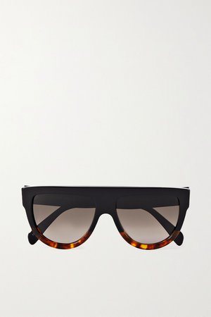 Black D-frame tortoiseshell acetate sunglasses | Celine | NET-A-PORTER