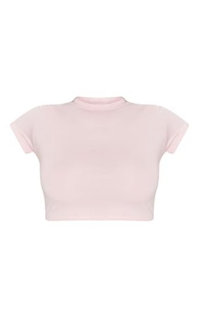 Basic Baby Pink Short Sleeve Crop T Shirt | PrettyLittleThing