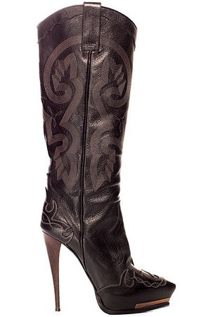 Brown Cowgirl Heel Boots