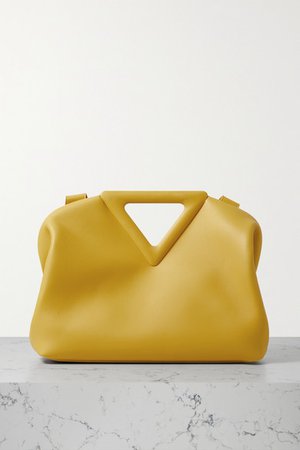 Triangle Medium Leather Tote - Yellow