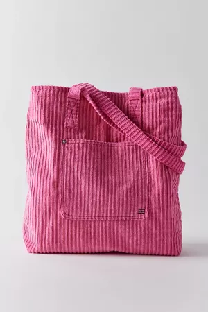 Pink Corduroy Tote Bag