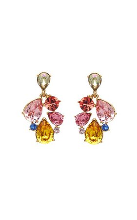 Crystal 14k Gold-Plated Earrings By Oscar De La Renta | Moda Operandi