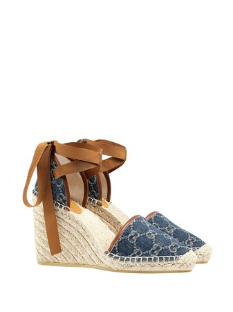 Shop Gucci GG pattern wedge espadrilles with Express Delivery - FARFETCH
