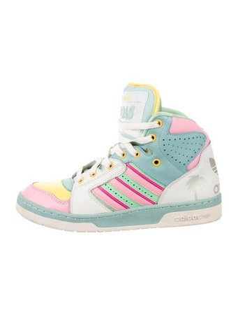Jeremy Scott x Adidas Js License Plate Miami High-Top Sneakers - Shoes - WJA20491 | The RealReal
