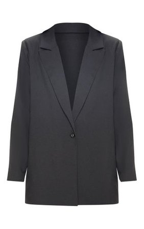 Black Super Oversized Woven Blazer | PrettyLittleThing