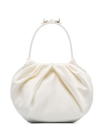 Simone Rocha Embellished Ruched Silk-Satin Clutch Bag Ss20 | Farfetch.com