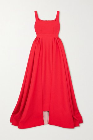 Seaton Draped Cloque Gown - Red
