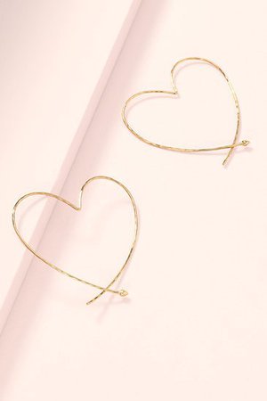 Gold Essential Hammered Heart Hoops | Stella and Dot