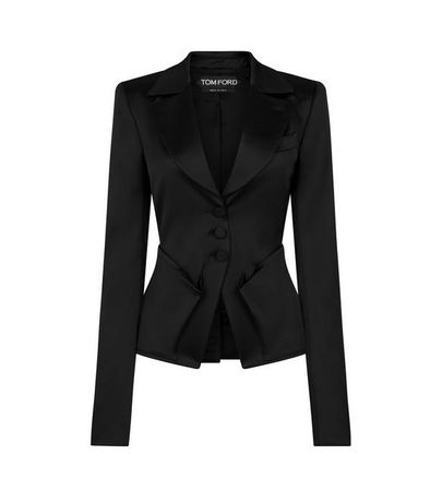 Tom Ford STRETCH DUCHESSE FITTED JACKET - Women | TomFord.com