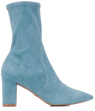 sky blue suede ankle boots