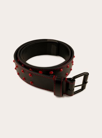 Stud - Black & Red Scene Alternative Emo Belt