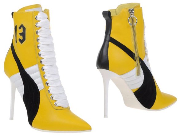 FENTY X PUMA Yellow Leather Lace-Up Boots
