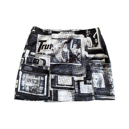 Newspaper Print Mini Skirt Brand: Current Mood by... - Depop