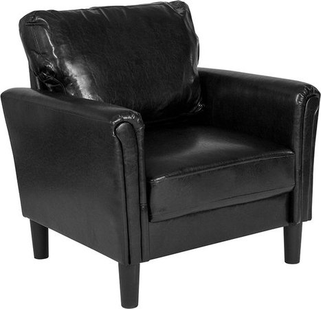 black leather arm chair