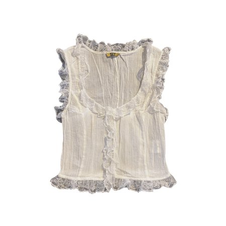 sly sheer white lacy crop top