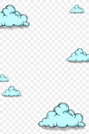 Sky blue cloudy frame design element | Free stock illustration | High Resolution graphic