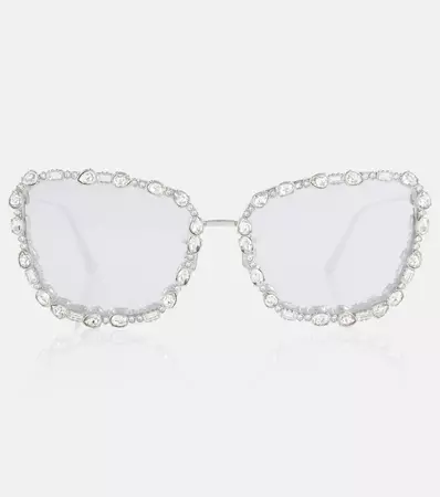 Miss Dior B 2 U Embellished Sunglasses in Silver - Dior Eyewear | Mytheresa