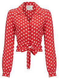 red blouse with dots - Google Search