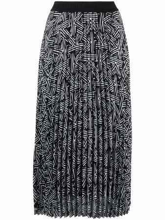 Shop Karl Lagerfeld monogram pleated skirt with Express Delivery - FARFETCH