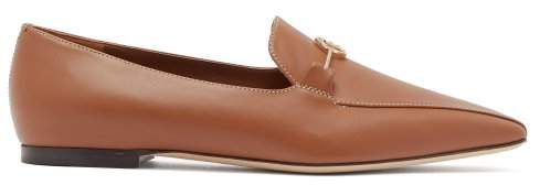 Tb Monogram Leather Horsebit Loafers - Womens - Tan