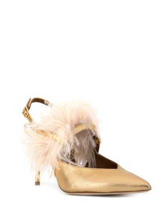 Malone Souliers Agnes Feather Sling Back Pumps - Farfetch