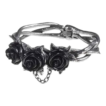 Alchemy Gothic Wild Rose Bracelet, Pewter Victorian Bangles