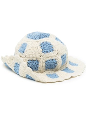 Shrimps Marit crochet flower hat with Express Delivery - FARFETCH