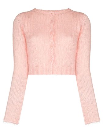 Shop Danielle Guizio crew-neck cropped cardigan with Express Delivery - FARFETCH