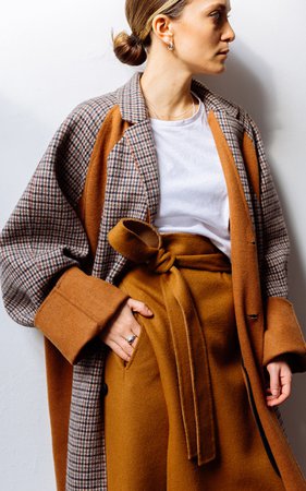 High-Waisted Belted Wool Wrap Skirt by Deveaux | Moda Operandi