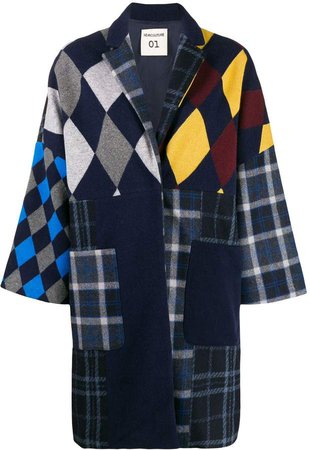 Semicouture oversized patchwork coat