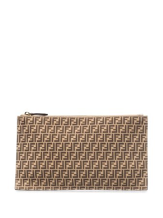 Shop Fendi medium FF-motif flat pouch with Express Delivery - FARFETCH