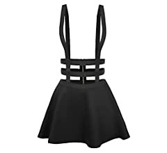 Amazon.com: Urban CoCo Womens Elastic Waist Pleated Short Braces Skirt (Medium, Black) : Clothing, Shoes & Jewelry