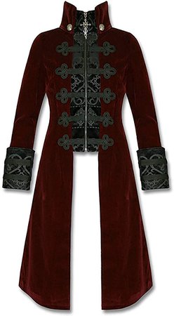 Punk Rave Womens Jacket Coat Baratheon Burgundy Red Velvet Gothic Steampunk: Amazon.co.uk: Clothing