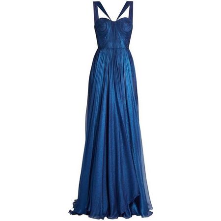 silk-mousseline pleated gown