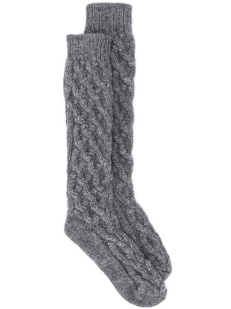 Dolce & Gabbana cable-knit knee-high socks