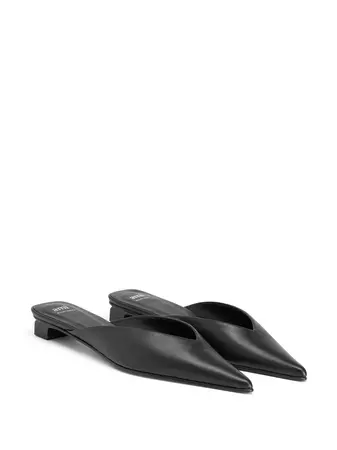 AMI Paris Pointed Leather Mules - Farfetch