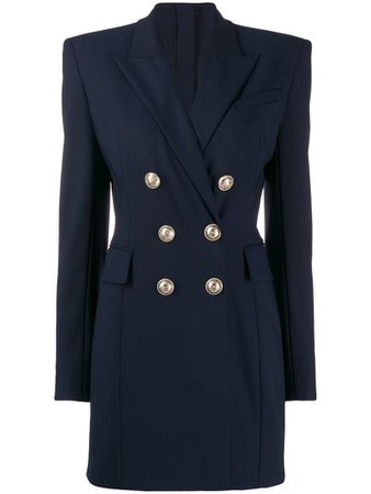 balmain navy blue coat
