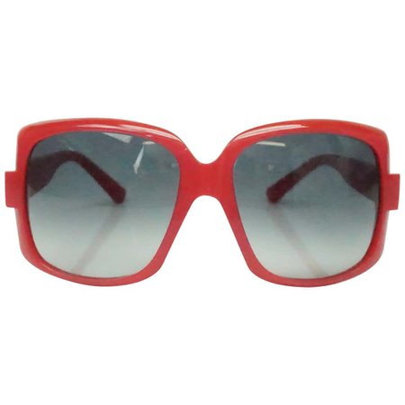 Christian Dior 60's Red Square Sunglasses For Sale at 1stdibs