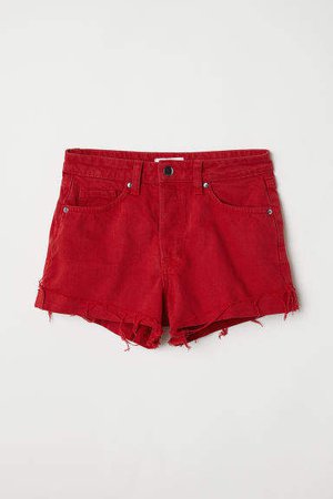 Denim Shorts - Red