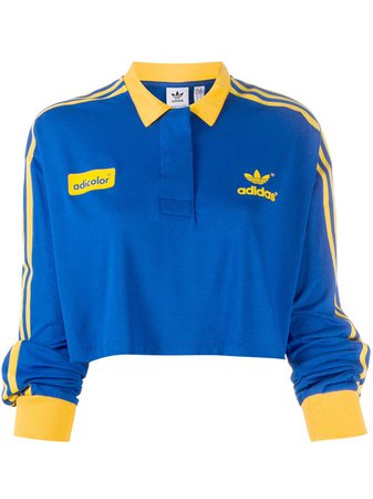 Blue adidas cropped polo shirt GD2301 - Farfetch