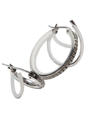 Panconesi Stellar Sterling Silver Crystal Hoop Earrings - Farfetch