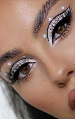 White & Black Eye makeup