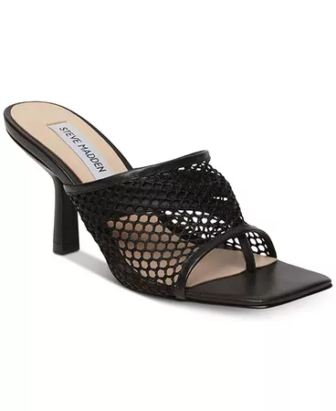 Steve Madden Women's View Mesh Slide Sandals & Reviews - Sandals - Shoes - Macy's black