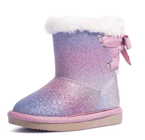 purple glitter boots