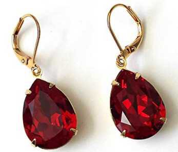 red stone earrings