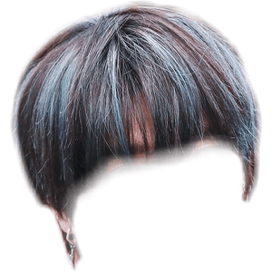 Black Hair with Blue Streaks Boy Hair