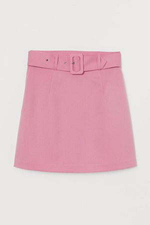 Belted A-line Skirt - Pink - Ladies | H&M CA