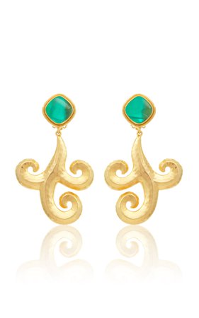 Tuscan 24k Gold-Plated Emerald Quartz Earrings By Valére | Moda Operandi